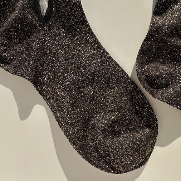 Hansel from Basel x Rachel Comey Slim Sheer Crew Black Gold Womens Socks 6-9.5 - Picture 9 of 14